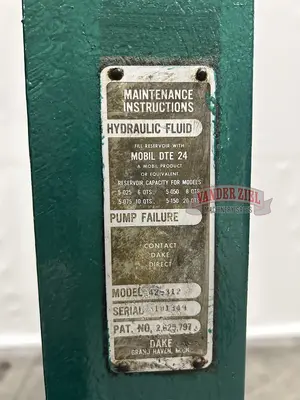 Used DAKE 42-312 H-Frame Presses Michigan US | Vander Ziel Machinery Sales #480494