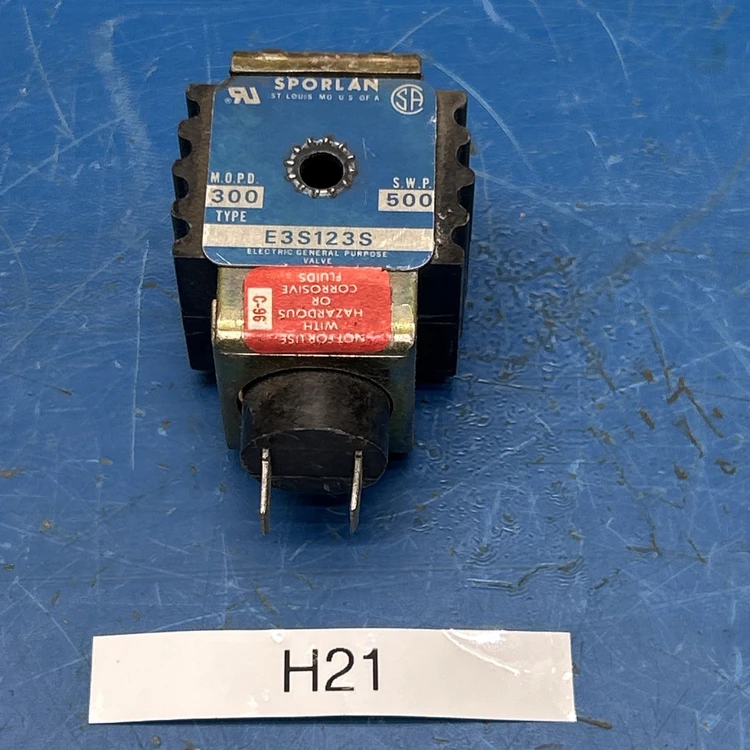 Used SPORLAN E3S123S Valves/Fittings Indiana US | J&J Industrial Supply #865483