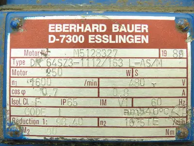 New | in-Stock EBERHARD BAUER _UNKNOWN_ Speed Reducers | Arrow Industrial #634578