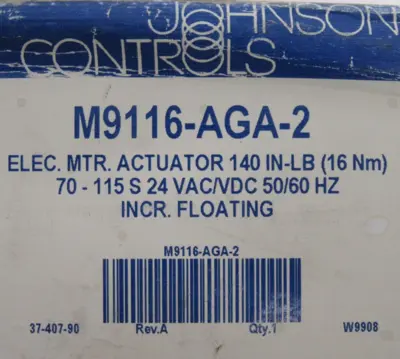 NEW JOHNSON CONTROLS M9116-AGA-2 ACUATOR M9116AGA2