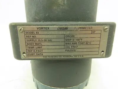 Foxboro F-D3QS1SFTJF Model 83 Vortex Flowmeter Digital Readout 12.5-42VDC 3/4"