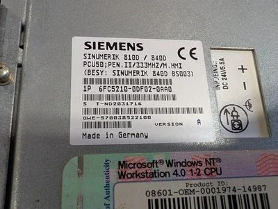 Used SIEMENS 6FC5210-0DF31-2AB0 CNC & N/C Controls Missouri US | Up Time Machines #1548859