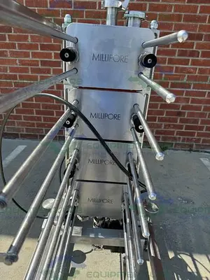 USED MILLIPORE STAINLESS STEEL PELLICON 2 CASSETTE FILTER HOLDER STACK OF 8