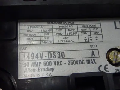 USED ALLEN BRADLEY 1494V-DS30 SER A