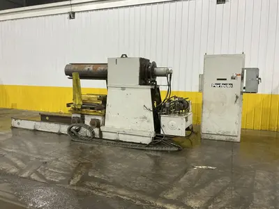 30,000 LBS X 36" PERFECTO COIL FEED LINE, COIL REEL UNCOILER & STRAIGHTENER: YOBRO #24871