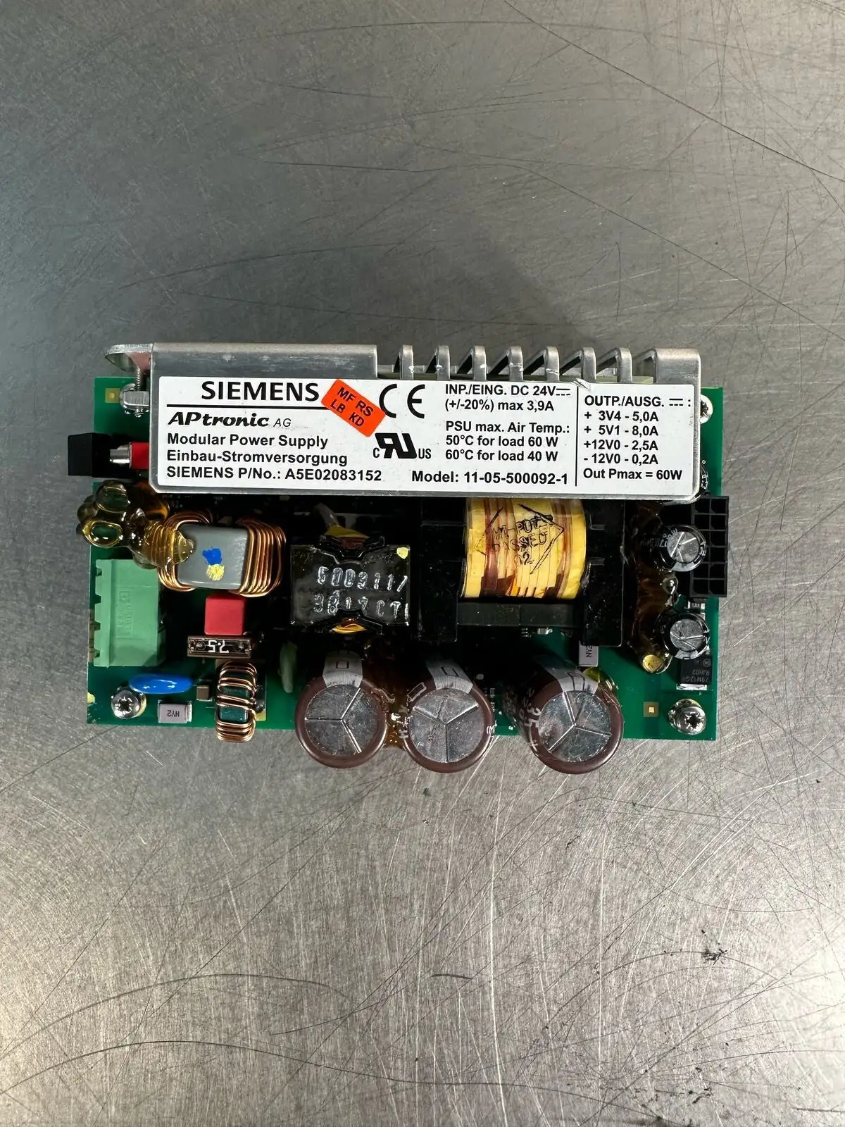 Siemens A5E02083152 11-05-500092-1 Modular Power Supply Board (7.2.1)