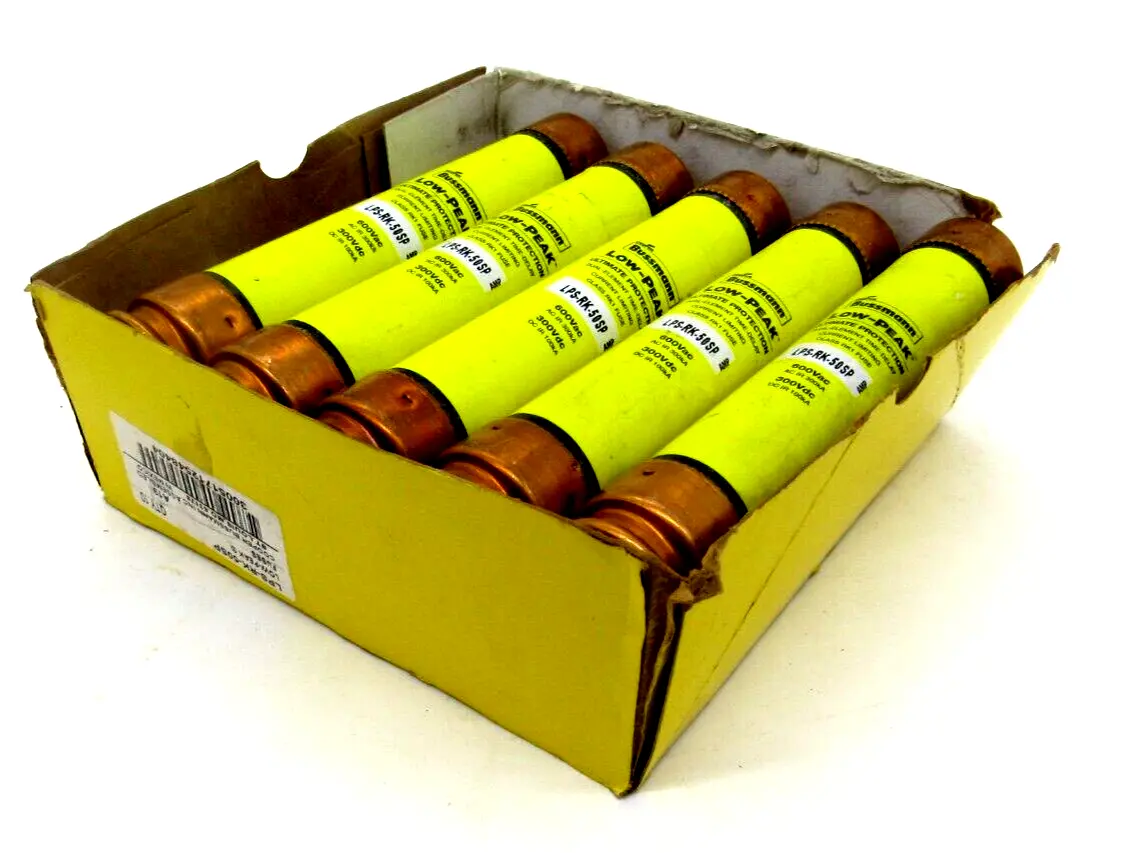NEW LOT OF 10 BUSSMANN LPS-RK-50SP LOW PEAK FUSES LPSRK50SP