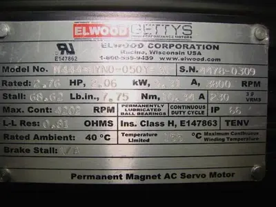 USED ELWOOD CORPORATION M444-HYN0-050Y-3C