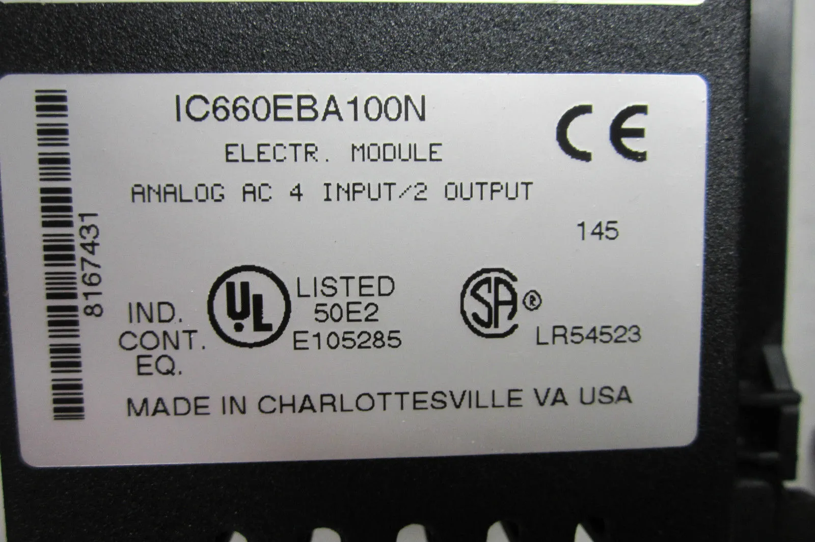 GE FANUC IC660EBA100N I/O MODULE