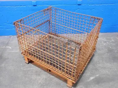 Union Steel Products  31" X 27" X 34" Collapsible Metal Tote