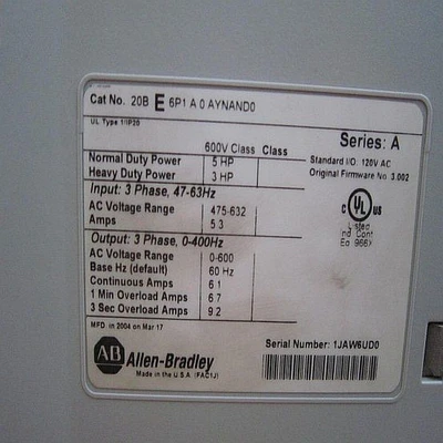 Allen-Bradley Powerflex 700 5 HP VFD