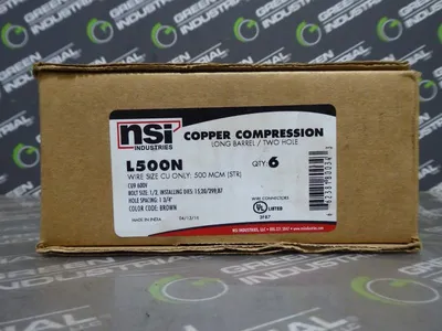 Box of 6 NSI Industries L500N Compression Lugs 1/2" Bolt Size New NIB