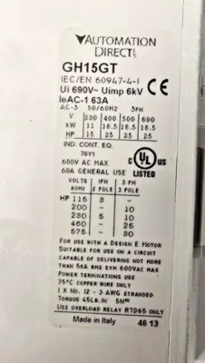 New | in-Stock AUTOMATION DIRECT 4654654645555 PLC Contactors | Amiron Machinery #743364