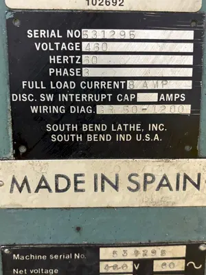 USED SOUTH BEND GR 50- 1200