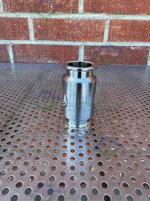 USED BBS SYSTEM 223169 STAINLESS STEEL IN LINE SIGHT GLASS W/ 1 1/2" SANITARY FITTING