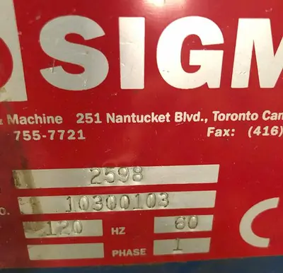 SIGMA 2598, T-NUT DRIVE MACHINE