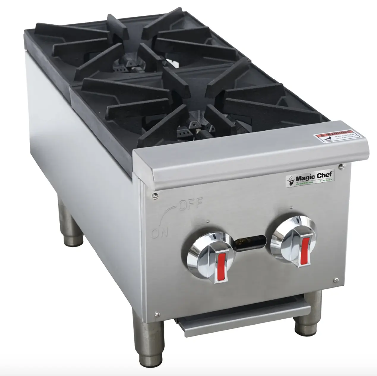 Magic Chef 12 IN. COMMERCIAL 2-BURNER COUNTERTOP HOTPLATE IN STAINLESS STEEL