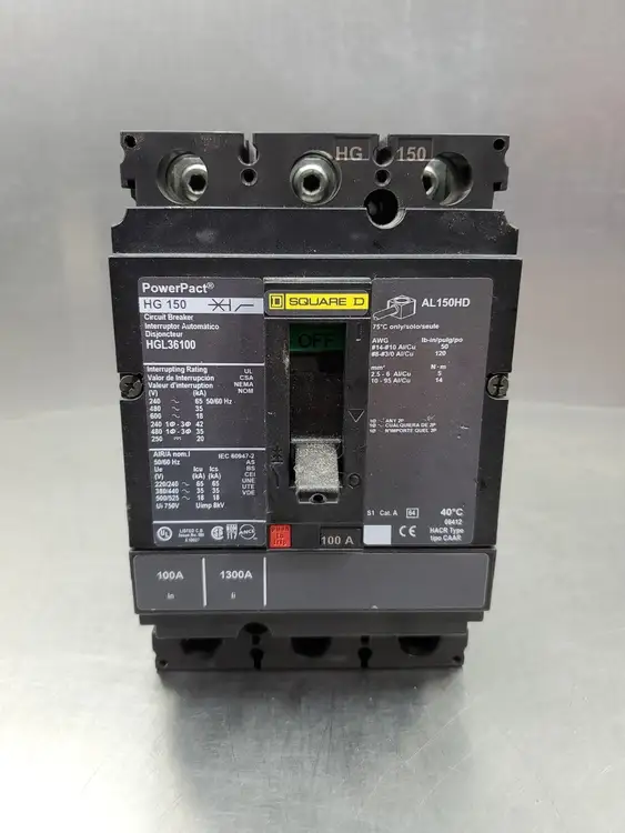 Used Square D HGL36100 PowerPact HG 150 Circuit Breaker, 100A Circuit Breakers South Carolina US | Palmetto Automation #1157876