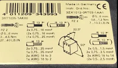Used SIEMENS 3RT1035-1AK60 PLC Contactors | Ideal Machinery #620669
