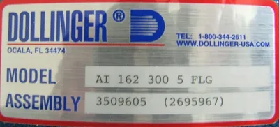 NEW DOLLINGER AI-162-300-5-FLG AIR INTAKE FILTER 3509605 AI1623005FLG 2695967