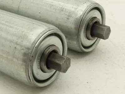 Hytrol 1.9"x 9"BF Steel Gravity Conveyor Roller 7/16" Hex Axle  Lot of 2