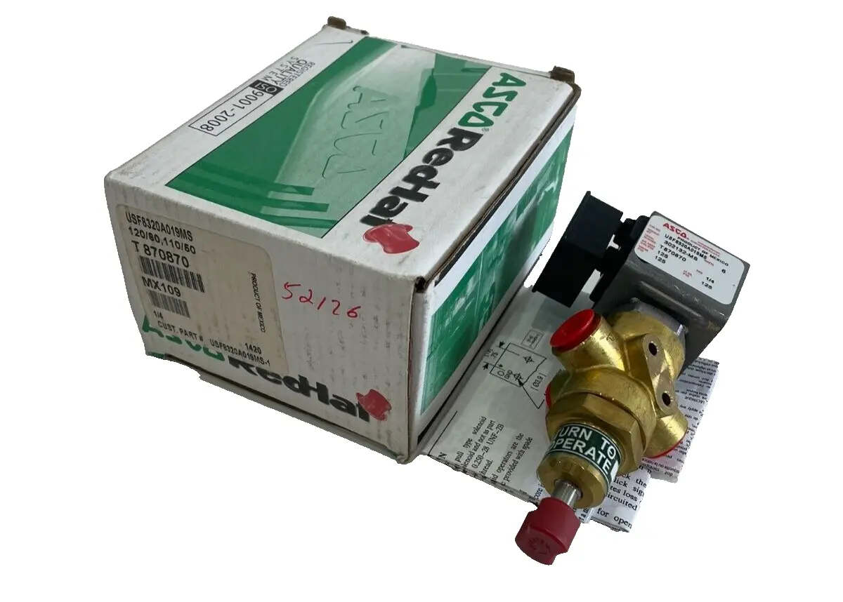 NEW ASCO USF8320A019MS CONTROL VALVE 120/60,110/50