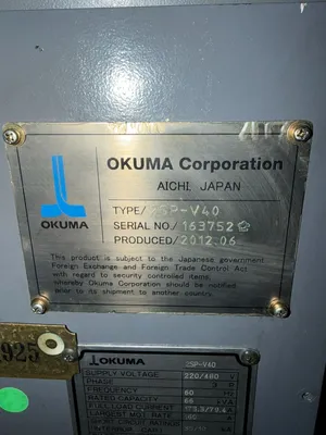 USED 2012 OKUMA 2SP-V40