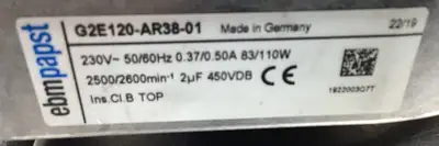 EBMPAPST G2E120-AR38-01 230VAC 83/110W 0.37/0.50A Centrifugal Fan 6E-20