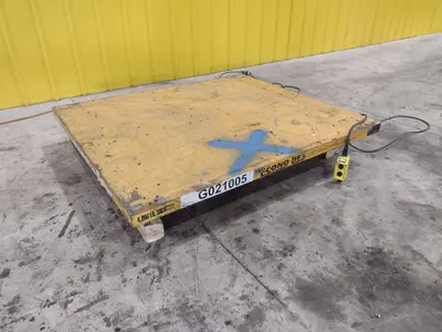 USED ECONO LIFT #SL36-40 HYDRAULIC DOUBLE ROLLER TOP STYLE LIFT TABLE, 110V: STOCK #20955