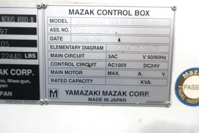 Used 2016 MAZAK HCN NEXUS 4000-III Horizontal Machining Centers Michigan US | Industrial Machinery NJ LLC #942695