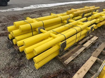 (42) 10' LONG x 26" HIGH IDEAL SHIELD TWO LINE PLASTIC COATED HEAVY DUTY GAURDRAIL BARRIER: YOBRO #24873