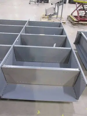 GRAY METAL SHELVING UNIT - TRIPLE WIDE