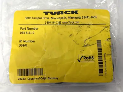 NEW TURCK FIELD WIRE M12 STRAIGHT CONNECTOR U0801