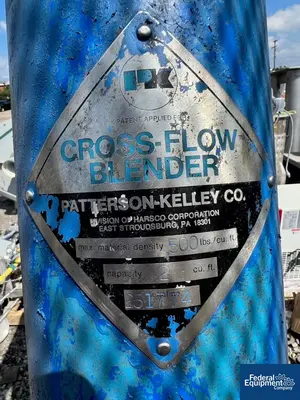 USED Patterson-Kelley 2 Cu Ft P-K Crossflow Twin Shell Blender, S/S, 1.5 HP