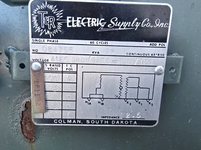 25 KVA Single Phase T&R Pad Mount Transformer 4160 GRDY 2400 to 240 120 IMP 2.5