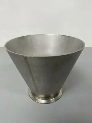 USED FELKER 316L STAINLESS STEEL 7" H X 4.625" OD X 8" OD 12GA REDUCER
