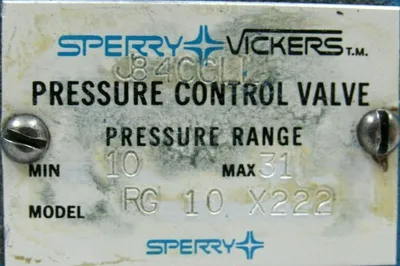 USED VICKERS RG-10X222 PRESSURE CONTROL VALVE J84CCLL RG10X222
