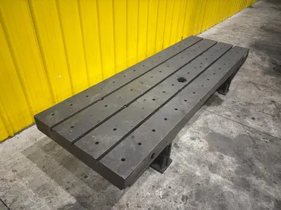 96" x 32" x 16" HIGH T-SLOTTED DRILL LAYOUT BOX TABLE: STOCK 24333