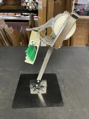 Used Crown Poly Used Crown Poly Pull N Pak Produce Bag Dispenser with Twist Ease Tie Dispenser and Stand Bag Machine Accessories Illinois US | Falcon Restaurant Supply #1375806