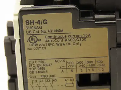 Fuji Electric SH-4/G Contactor Relay 600VAC 1.2A 24VDC Coil 4NO Lot of 3