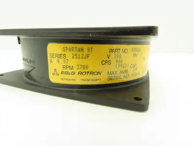 EG&G Rotron 0342160 Tubeaxial Cooling Fan Spartan ST 3PH 208V 3780 RPM .07A