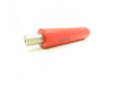 2"x 8" Red Polyurethane Conveyor Roller 1" Stainless Threaded Shaft  Lot of 3