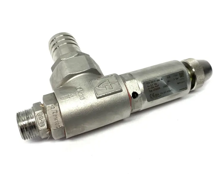 Used GOETZE ARMATUREN ANGLED SAFETY VALVE, STAINLESS STEEL Valves/Fittings Michigan US | Maverick Industrial Sales #1091029