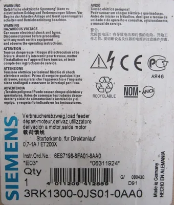 NEW SIEMENS 3RK1300-0JS01-0AA0 MOTOR STARTER EM 300 DS 3RK13000JS010AA0