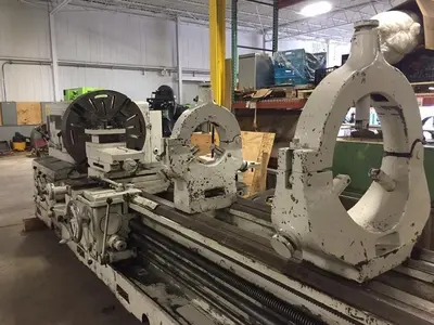 37"/50" x 210" MEUSER GEARED HEAD GAP BED ENGINE LATHE