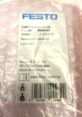 VABA-S6-1-X2-F1-CB, 8068240 | Festo VABA-S6-1-X2-F1-CB Pneumatic Interface 8068240 - New