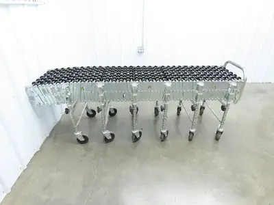 NestaFlex 275  18"W x 23' Expandable Gravity Flex Conveyor Plastic Skatewheel