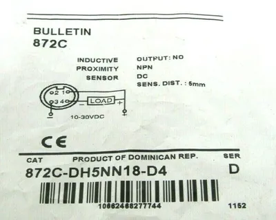 NEW ALLEN BRADLEY 872C-DH5NN18-D4 INDUCTIVE PROXIMITY SENSOR 872CDH5NN18D4