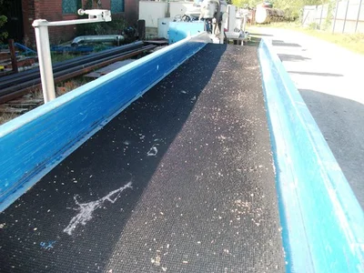 Flat Black Rubber Belt Conveyor 600mm wide x 7,600mm long