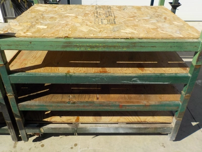 Lot of (17) Jarke Airector Heavy Duty Steel Skid, 48'' x 36'' x 9'' Tall, Wood Decks, Stacking Arm (...